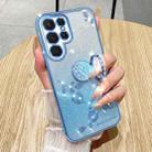 For Samsung Galaxy S24 Ultra 5G Gradient Glitter Immortal Flower Ring All-inclusive Phone Case(Blue) - 2