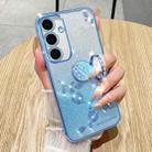 For Samsung Galaxy S24 FE 5G Gradient Glitter Immortal Flower Ring All-inclusive Phone Case(Blue) - 2