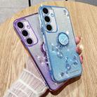 For Samsung Galaxy S24 FE 5G Gradient Glitter Immortal Flower Ring All-inclusive Phone Case(Purple) - 3