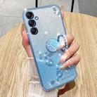For Samsung Galaxy S25+ 5G Gradient Glitter Immortal Flower Ring All-inclusive Phone Case(Blue) - 2