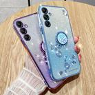 For Samsung Galaxy S25+ 5G Gradient Glitter Immortal Flower Ring All-inclusive Phone Case(Purple) - 3