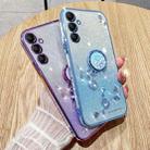 For Samsung Galaxy S25 Ultra 5G Gradient Glitter Immortal Flower Ring All-inclusive Phone Case(Pink) - 3
