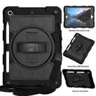 For iPad 10.2 2021 / 2020 / 2019 Silicone Hybrid PC Shockproof Tablet Case with Shoulder Strap(Black) - 1