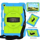 For iPad 10.2 2021 / 2020 / 2019 Silicone Hybrid PC Shockproof Tablet Case with Shoulder Strap(Bluish-Green) - 1