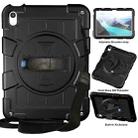 For iPad 10th Gen 10.9 2022 Silicone Hybrid PC Shockproof Tablet Case with Shoulder Strap(Black) - 1
