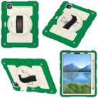 For iPad Air 2020 / 2022 10.9 Silicone Hybrid PC Shockproof Tablet Case with Shoulder Strap(Classic Green) - 3