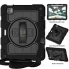 For iPad Air 2020 / 2022 10.9 Silicone Hybrid PC Shockproof Tablet Case with Shoulder Strap(Black) - 1