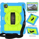 For iPad Air 2020 / 2022 10.9 Silicone Hybrid PC Shockproof Tablet Case with Shoulder Strap(Bluish-Green) - 1