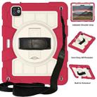 For iPad Air 11 2024 Silicone Hybrid PC Shockproof Tablet Case with Shoulder Strap(Feifan Magenta) - 1