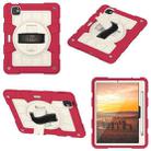 For iPad Air 11 2024 Silicone Hybrid PC Shockproof Tablet Case with Shoulder Strap(Feifan Magenta) - 2