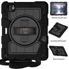 For iPad Air 11 2024 Silicone Hybrid PC Shockproof Tablet Case with Shoulder Strap(Black) - 1