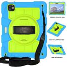 For iPad Air 11 2024 Silicone Hybrid PC Shockproof Tablet Case with Shoulder Strap(Bluish-Green) - 1