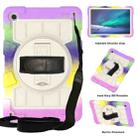 For Samsung Galaxy Tab A9+ Silicone Hybrid PC Shockproof Tablet Case with Shoulder Strap(Colorful Purple) - 1