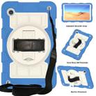 For Samsung Galaxy Tab A9 X110/X115 Silicone Hybrid PC Shockproof Tablet Case with Shoulder Strap(Azure Blue) - 1