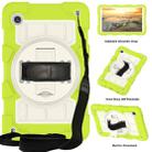 For Samsung Galaxy Tab A9 X110/X115 Silicone Hybrid PC Shockproof Tablet Case with Shoulder Strap(Love Birds Green) - 1