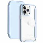 For iPhone 14 Plus RFID Blocking Adsorption Flip Leather Phone Case(Blue) - 1