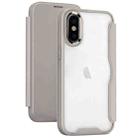 For iPhone X / XS RFID Blocking Adsorption Flip Leather Phone Case(Khaki) - 1