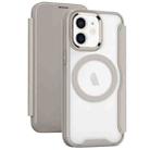 For iPhone 11 MagSafe RFID Blocking Adsorption Flip Leather Phone Case(Khaki) - 1