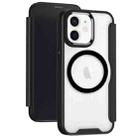 For iPhone 12 MagSafe RFID Blocking Adsorption Flip Leather Phone Case(Black) - 1