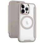 For iPhone 13 Pro MagSafe RFID Blocking Adsorption Flip Leather Phone Case(Khaki) - 1