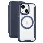 For iPhone 14 MagSafe RFID Blocking Adsorption Flip Leather Phone Case(Purple) - 1