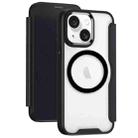 For iPhone 15 Plus MagSafe RFID Blocking Adsorption Flip Leather Phone Case(Black) - 1