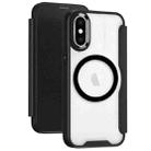 For iPhone XS Max MagSafe RFID Blocking Adsorption Flip Leather Phone Case(Black) - 1