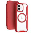 For iPhone 16 Plus RFID Blocking Adsorption Flip MagSafe Leather Phone Case(Red) - 1