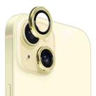 For iPhone 15 / 15 Plus NORTHJO Camera Lens Protector Tempered Glass CD Vein Metal Ring Film(Yellow) - 1