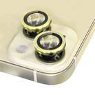 For iPhone 15 / 15 Plus NORTHJO Camera Lens Protector Tempered Glass CD Vein Metal Ring Film(Yellow) - 3