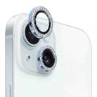 For iPhone 15 / 15 Plus NORTHJO Camera Lens Protector Tempered Glass Metal Rhinestone Ring Film(Blue) - 1