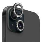 For iPhone 15 / 15 Plus NORTHJO Camera Lens Protector Tempered Glass Metal Rhinestone Ring Film(Graphite) - 1