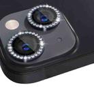For iPhone 15 / 15 Plus NORTHJO Camera Lens Protector Tempered Glass Metal Rhinestone Ring Film(Graphite) - 2