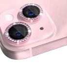 For iPhone 15 / 15 Plus NORTHJO Camera Lens Protector Tempered Glass Metal Rhinestone Ring Film(Pink) - 2
