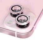 For iPhone 15 / 15 Plus NORTHJO Camera Lens Protector Tempered Glass Metal Rhinestone Ring Film(Pink) - 3
