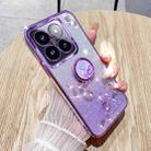 For Xiaomi 14 Pro Gradient Glitter Immortal Flower Ring All-inclusive Phone Case(Purple) - 1