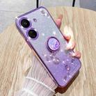 For Xiaomi Redmi 13C 4G Gradient Glitter Immortal Flower Ring All-inclusive Phone Case(Purple) - 1