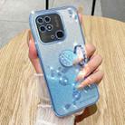 For Xiaomi Redmi  10C Gradient Glitter Immortal Flower Ring All-inclusive Phone Case(Blue) - 2