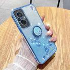 For Xiaomi Redmi 11 Prime 4G Gradient Glitter Immortal Flower Ring All-inclusive Phone Case(Blue) - 1