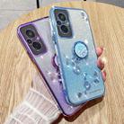 For Xiaomi Redmi 11 Prime 4G Gradient Glitter Immortal Flower Ring All-inclusive Phone Case(Blue) - 3