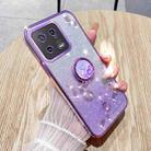 For Xiaomi 13 Gradient Glitter Immortal Flower Ring All-inclusive Phone Case(Purple) - 1