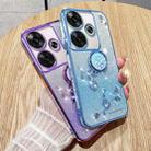 For Xiaomi Redmi Turbo 3 Gradient Glitter Immortal Flower Ring All-inclusive Phone Case(Blue) - 3