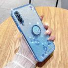 For Xiaomi Mi 9 Gradient Glitter Immortal Flower Ring All-inclusive Phone Case(Blue) - 1