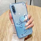 For Xiaomi Mi 9 Gradient Glitter Immortal Flower Ring All-inclusive Phone Case(Blue) - 2