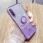 For Xiaomi Mi 9 Gradient Glitter Immortal Flower Ring All-inclusive Phone Case(Purple) - 1