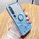 For Xiaomi Mi 10 Gradient Glitter Immortal Flower Ring All-inclusive Phone Case(Blue) - 1