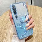 For Xiaomi Mi 10 Gradient Glitter Immortal Flower Ring All-inclusive Phone Case(Blue) - 2