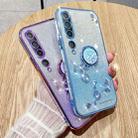 For Xiaomi Mi 10 Gradient Glitter Immortal Flower Ring All-inclusive Phone Case(Blue) - 3