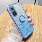For Xiaomi Mi 10T Pro Gradient Glitter Immortal Flower Ring All-inclusive Phone Case(Blue) - 1