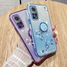 For Xiaomi Mi 10T Pro Gradient Glitter Immortal Flower Ring All-inclusive Phone Case(Blue) - 3